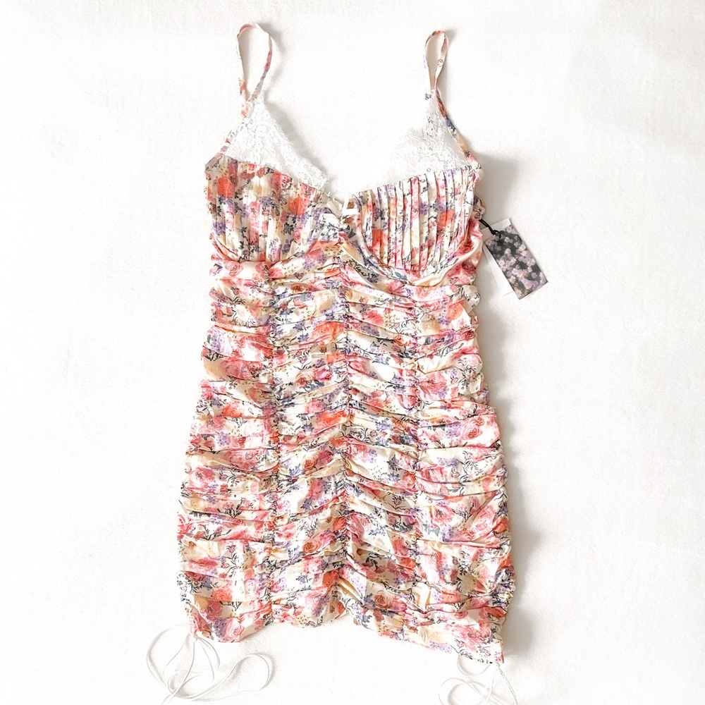 Floral Lace-Trim Sleeveless Summer Dress - Cream Multi - Picture 2 of 16